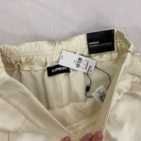 Express Elegant Cream Wide Leg Pants - Picture 5 of 11